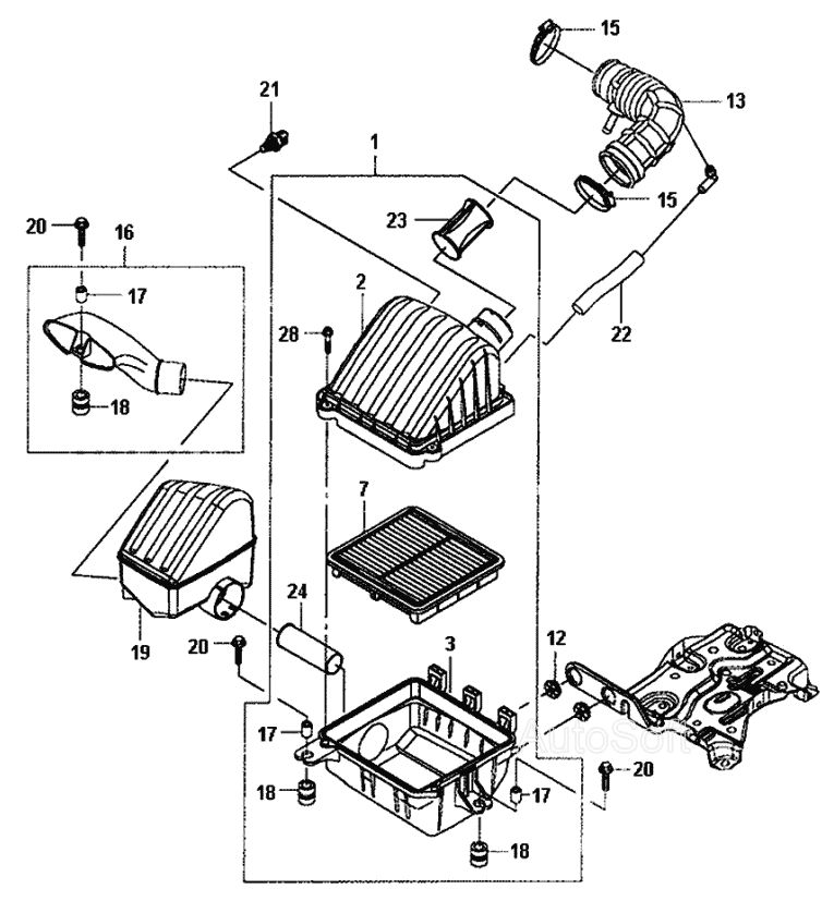 Hộp lọc gió động cơ Matiz 2 chính hãng GM