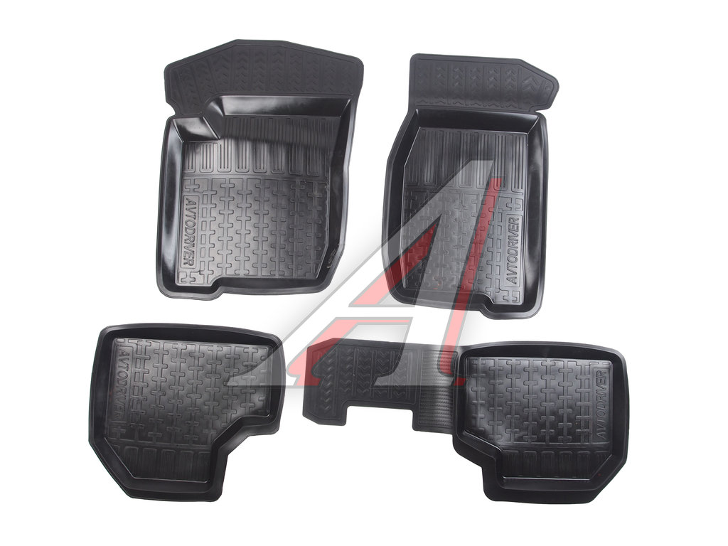 Коврик салона ВАЗ-2123 CHEVROLET Niva (02-09) резина черный (4 предм.) ДВА КОЛЕСА