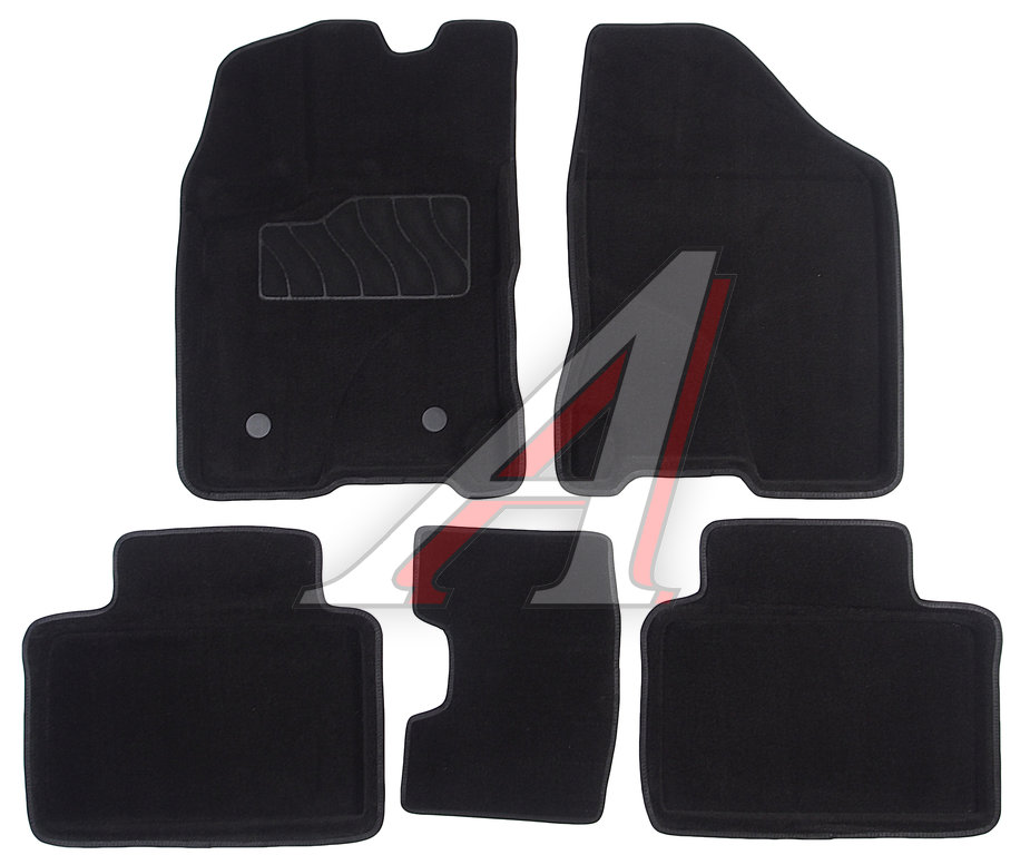 Коврик салона ЛАДА Vesta (15-) 3D 3-х слойная конструкция черный (5 предм.) SEINTEX