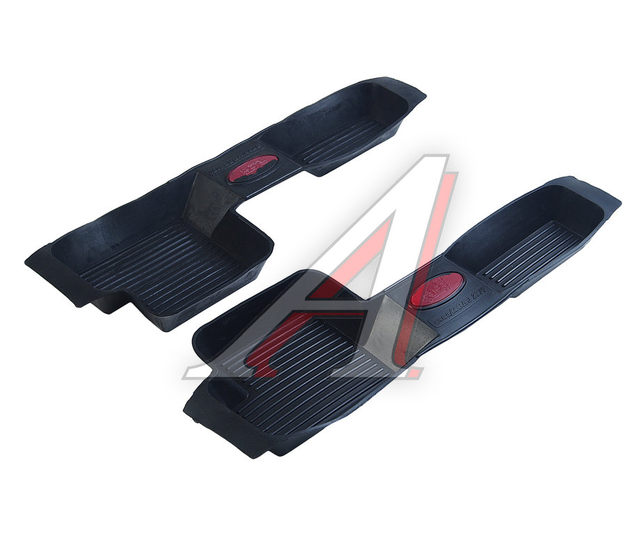 Коврик салона ВАЗ-2110,2111,2112,2170 передний порога резина черный (2 предм.) АГАТЭК