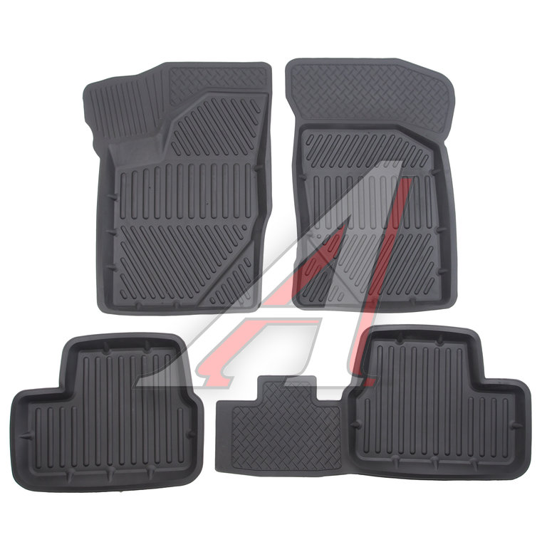 Коврик салона ВАЗ-2190 Granta (11-) 3D резина черный (4 предм.) Standart SRTK