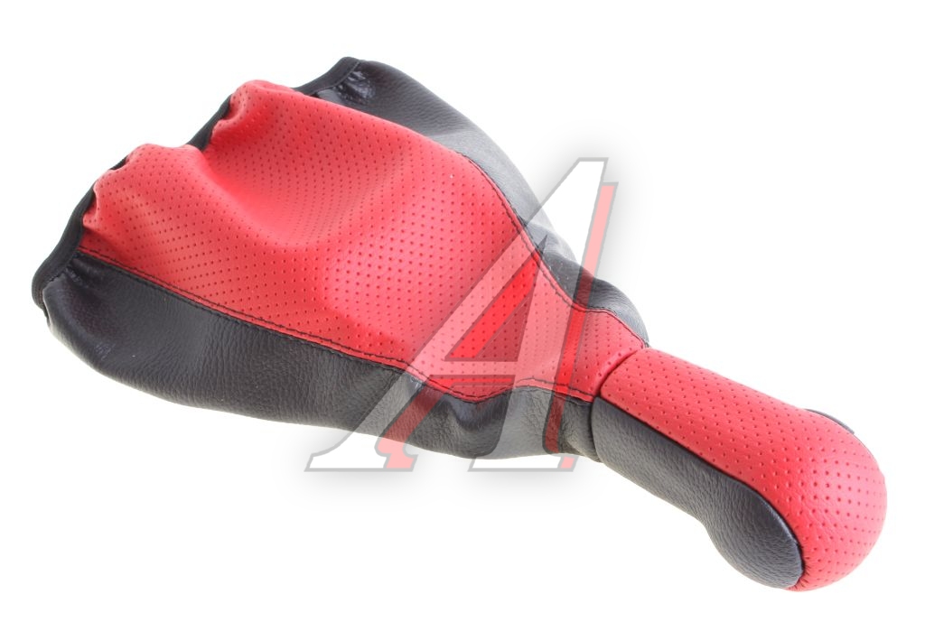 Ручка на рычаг КПП ВАЗ-2108-99 красная с чехлом СФЕРА (кожзам) АВТОБРА