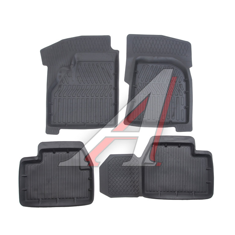 Коврик салона ВАЗ-2170 Приора (07-) 3D резина черный (4 предм.) Standart SRTK