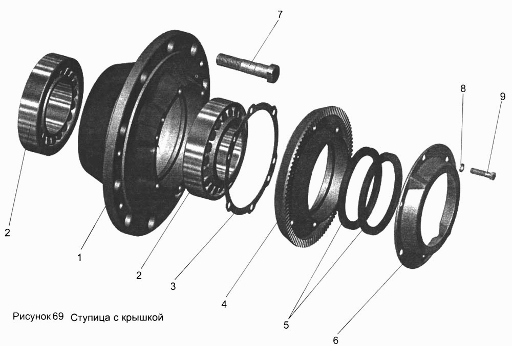 Передняя ступица маз схема