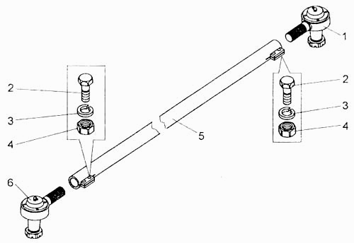 Тяга рулевой трапеции БелАЗ-7555A (Чертеж № 172: список деталей .