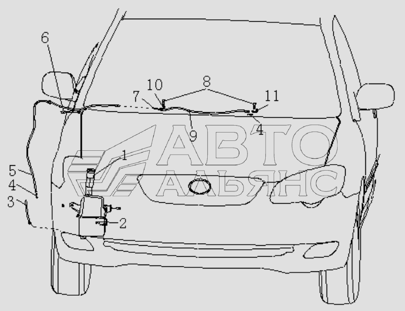 Бачок омывателя byd f3 где находится