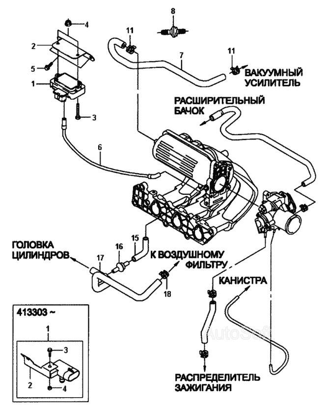 Схема подключения вакуумных трубок нексия