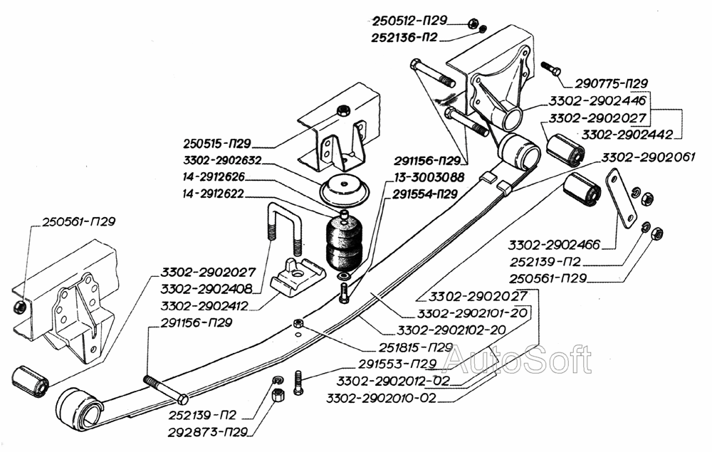 Передняя подвеска газель 3302 схема