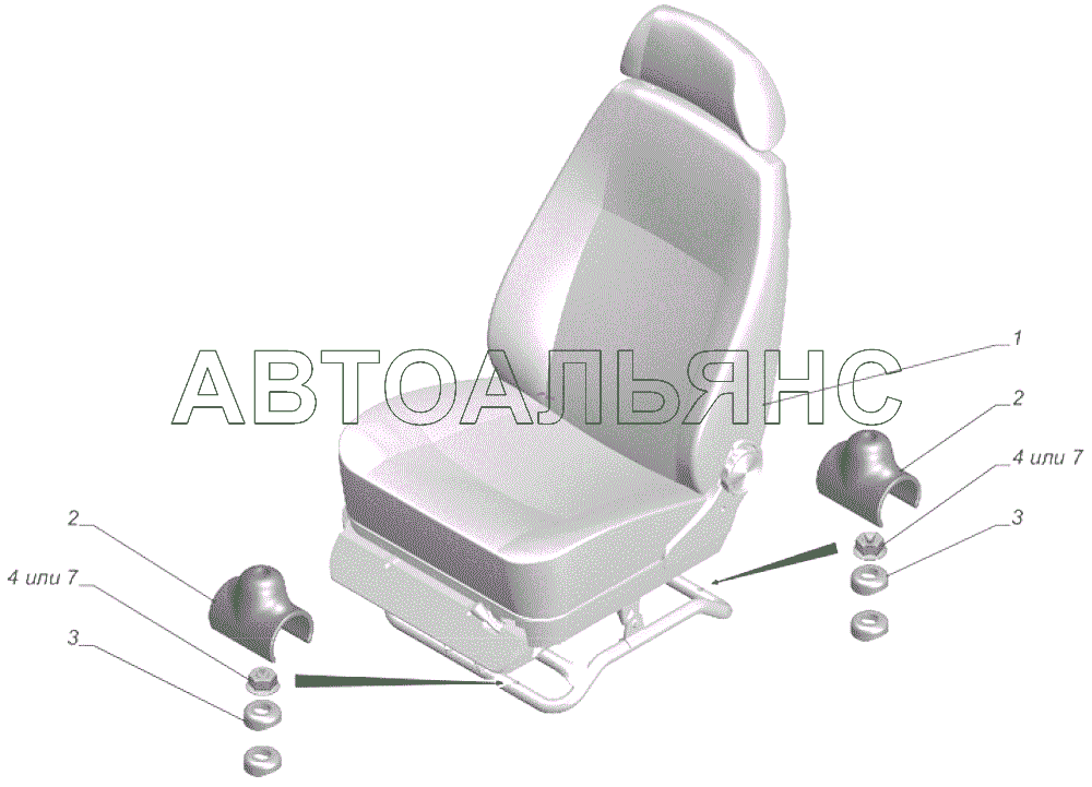 3302-6800001-01 Установка сиденья водителя ГАЗель-Бизнес 2705-393 (Чертеж №  228: список деталей, стоимость запчастей). Каталог 2015г.