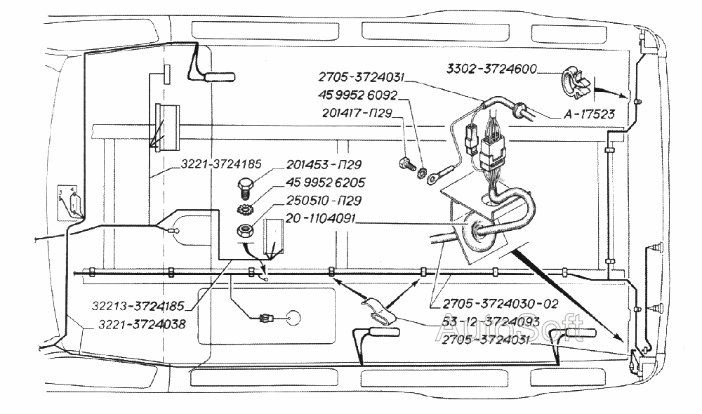 Схема салона газ 32213