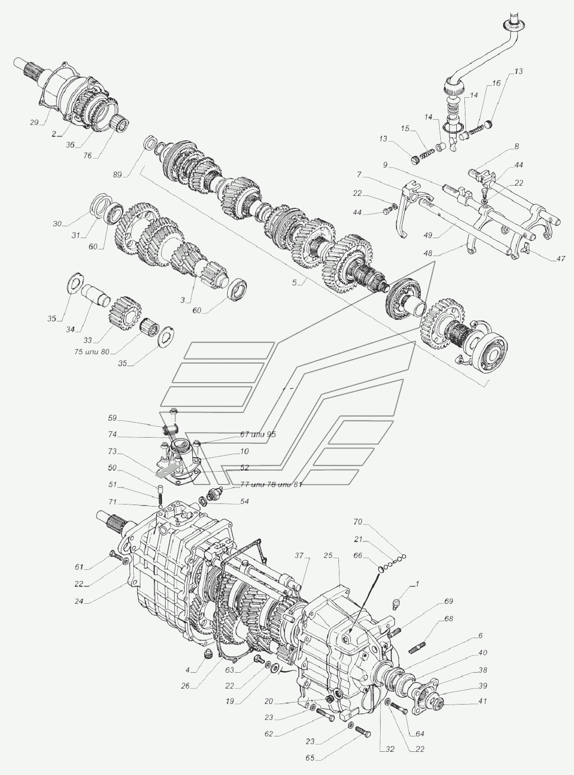 КПП ГАЗ 3309 5 ступка схема