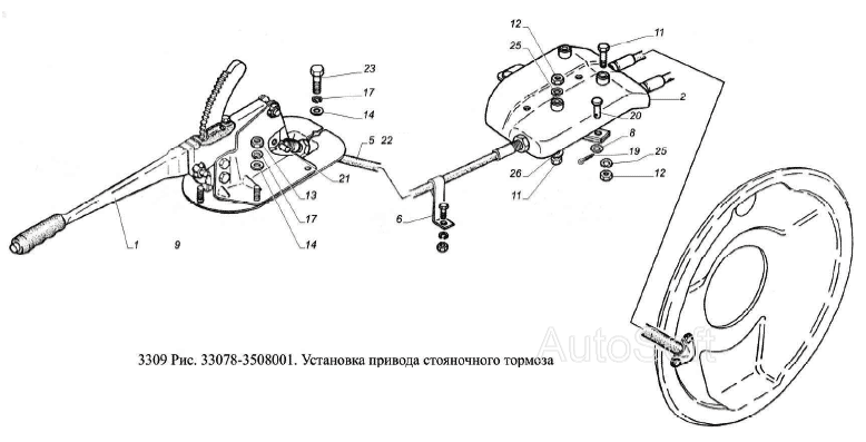 Схема тормозной системы газ 3309 дизель с абс трехконтурная