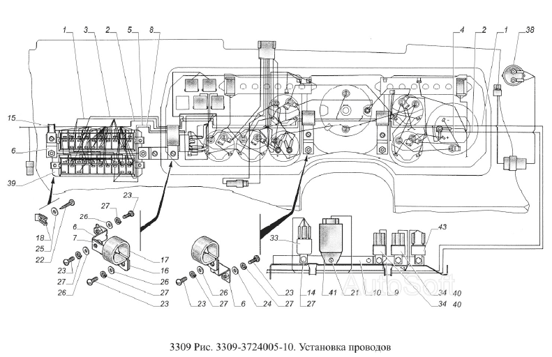 Схема электрическая газ 3308