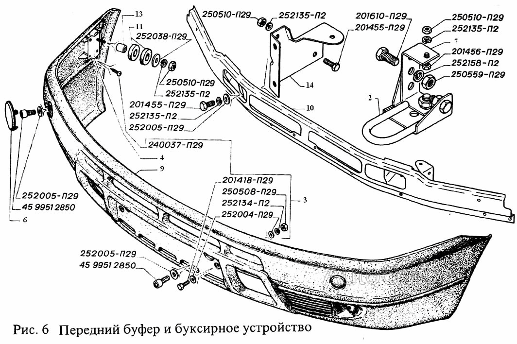 Крепление бампера газель бизнес схема