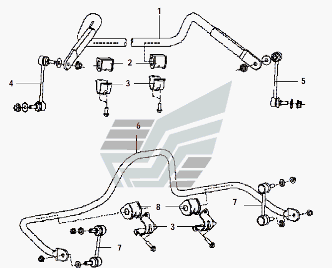 FRONT STABILIZER BAR (F1) GW-Safe F1 (Чертеж № 46: список деталей, стоимость зап