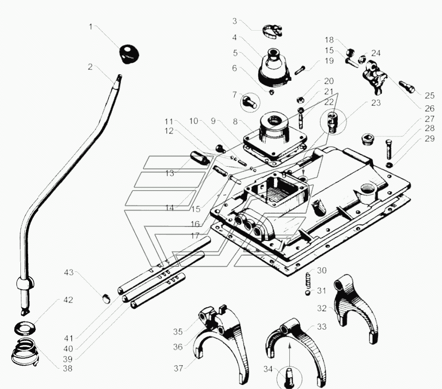Переключение кпп урал. Рычаг переключения КПП ЯМЗ 236. Рычаг переключения КПП ЯМЗ 238. Механизм переключения передач ЯМЗ 238. Механизм переключения КПП ЯМЗ 236.