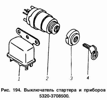 Схема подключения замка зажигания камаз 5320 по цветам