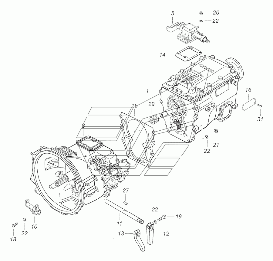 Камаз схема коробки с делителем