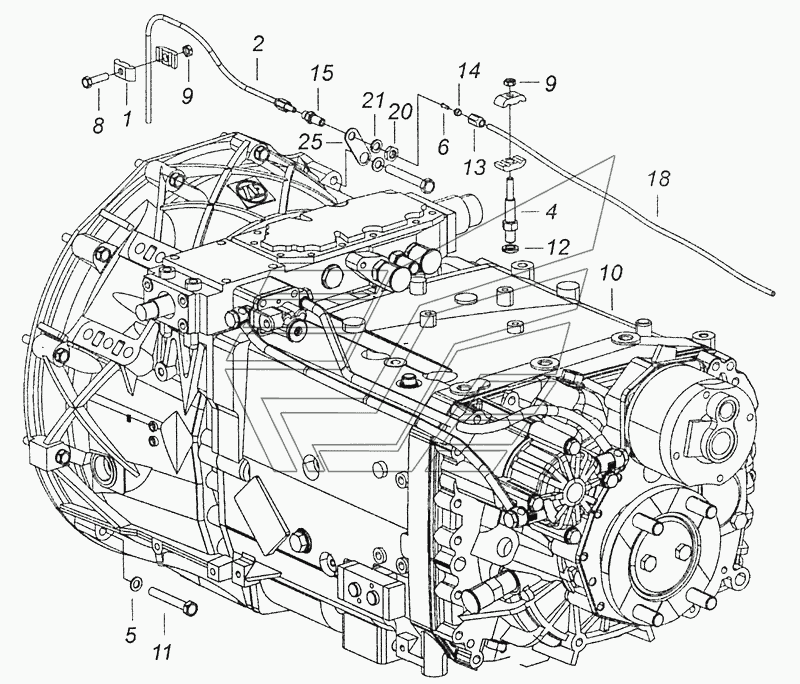Кулиса камаз 6520 кпп zf евро 4 схема