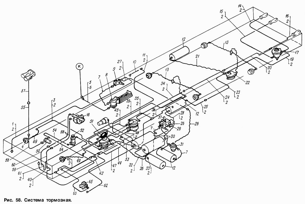 Маз 5516 схема тормозной системы