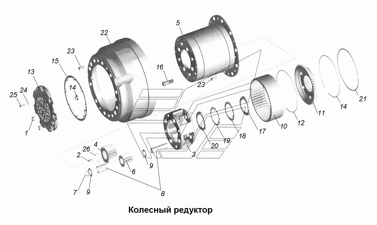 Задний мост маз 5440 схема