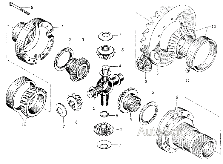 Задний мост маз схема