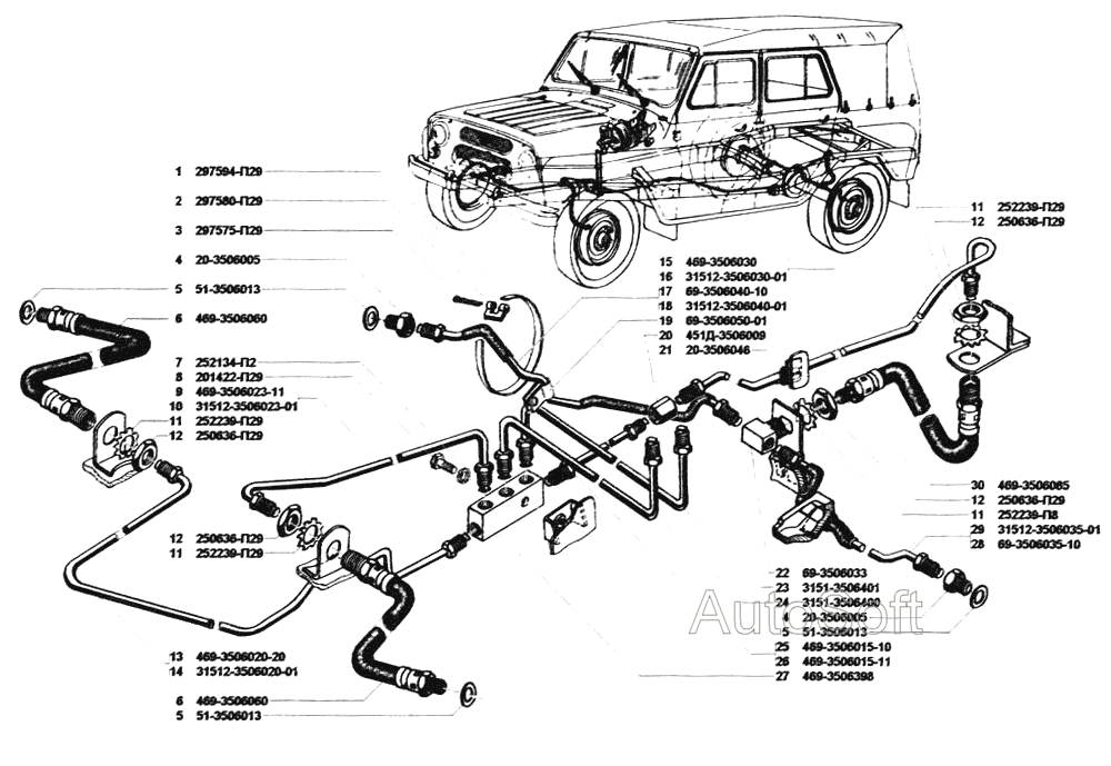Схема тормозов уаз хантер