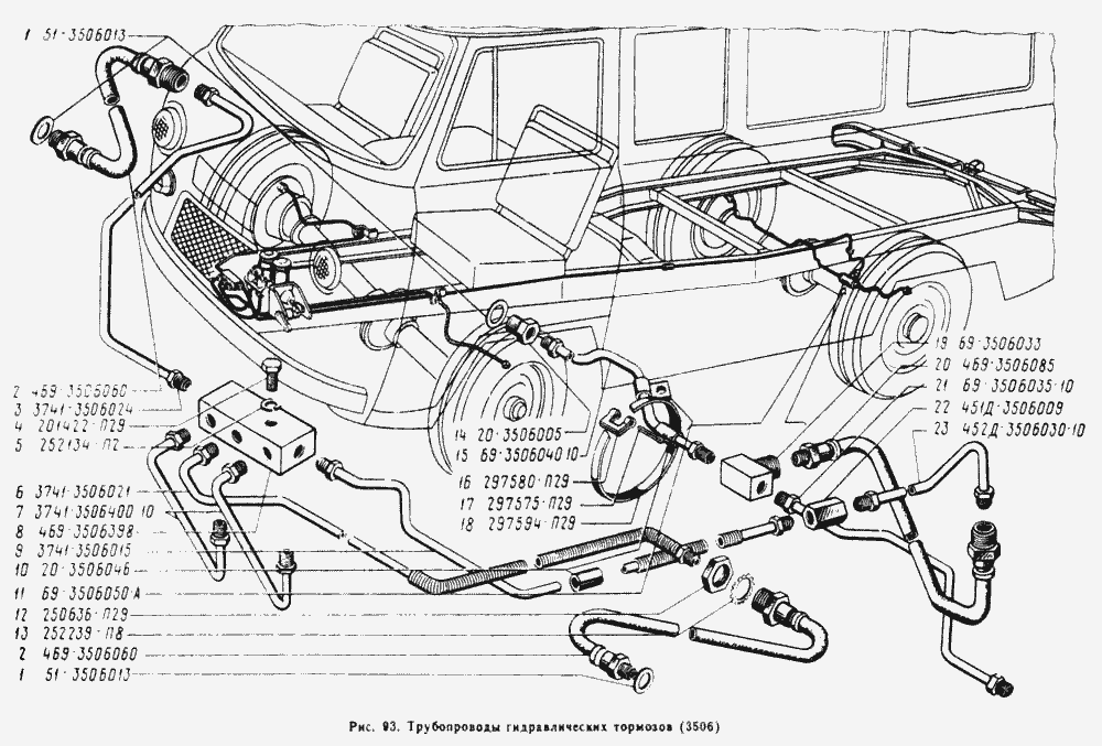 Схема тормозов уаз 3303
