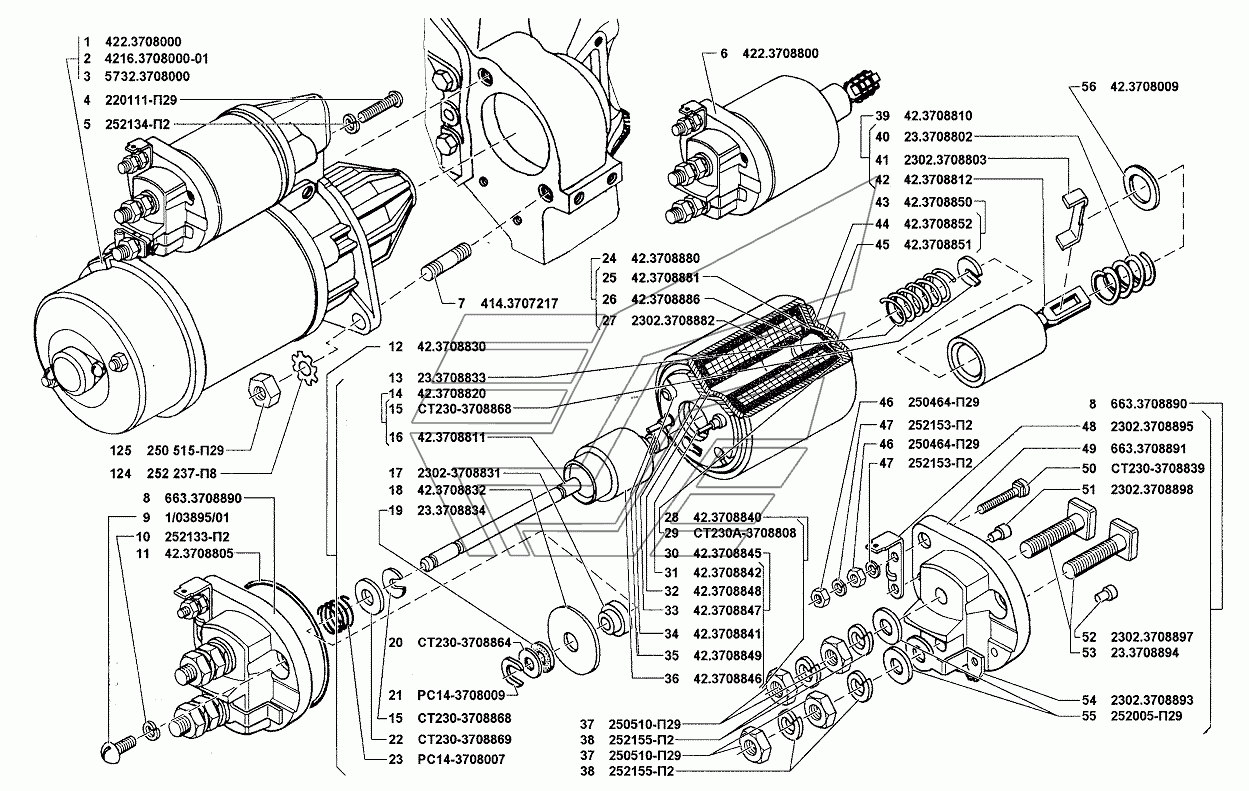 Схема стартера газель 406