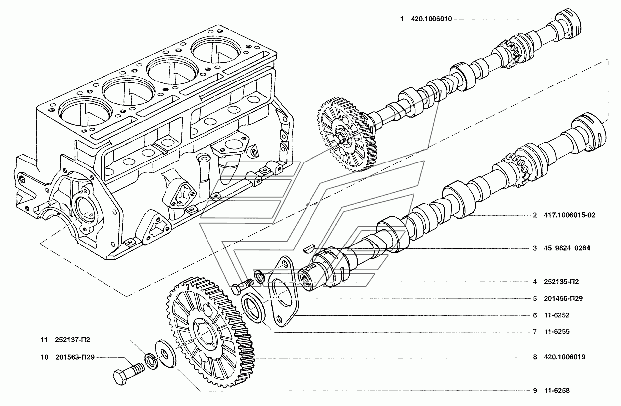 Распредвал умз 421