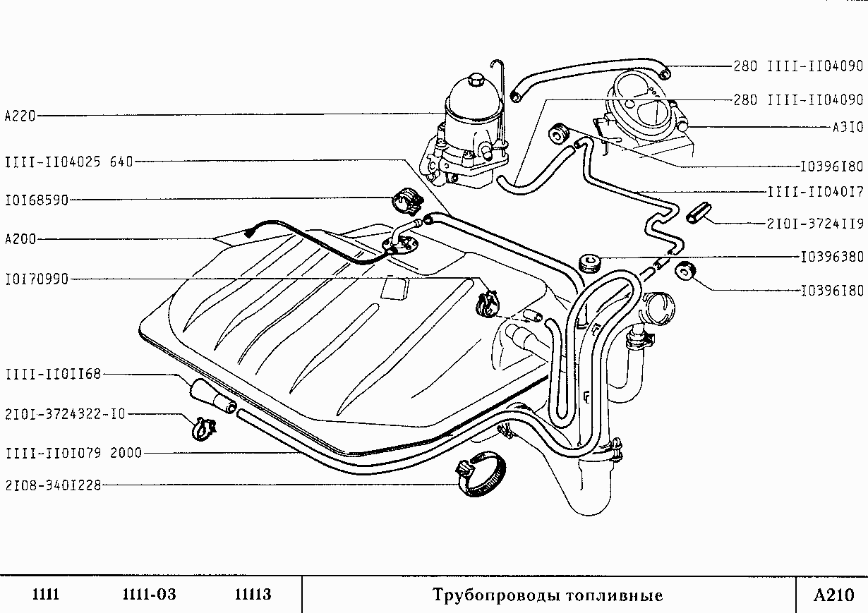 Схема топливного бака ока