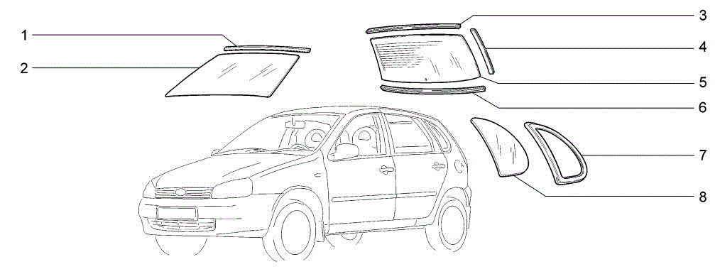 Стекло задней двери калина. Уплотнитель заднего окна ВАЗ 1117 (универсал). Стекло заднее боковое ВАЗ Калина универсал-1.