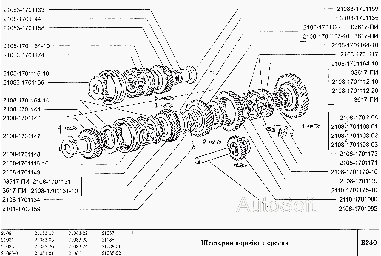 Ваз 2108 коробка передач схема