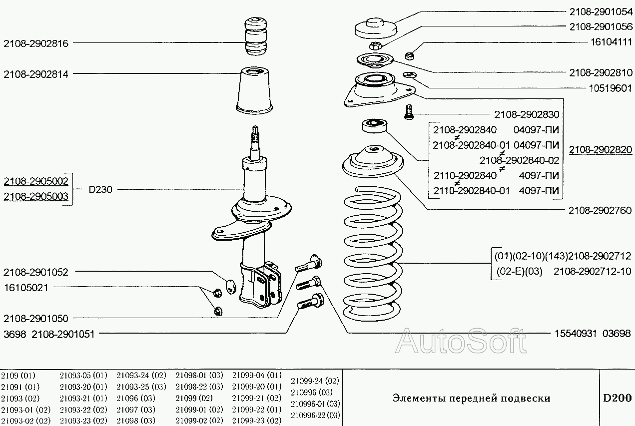 Задняя подвеска 2108 схема