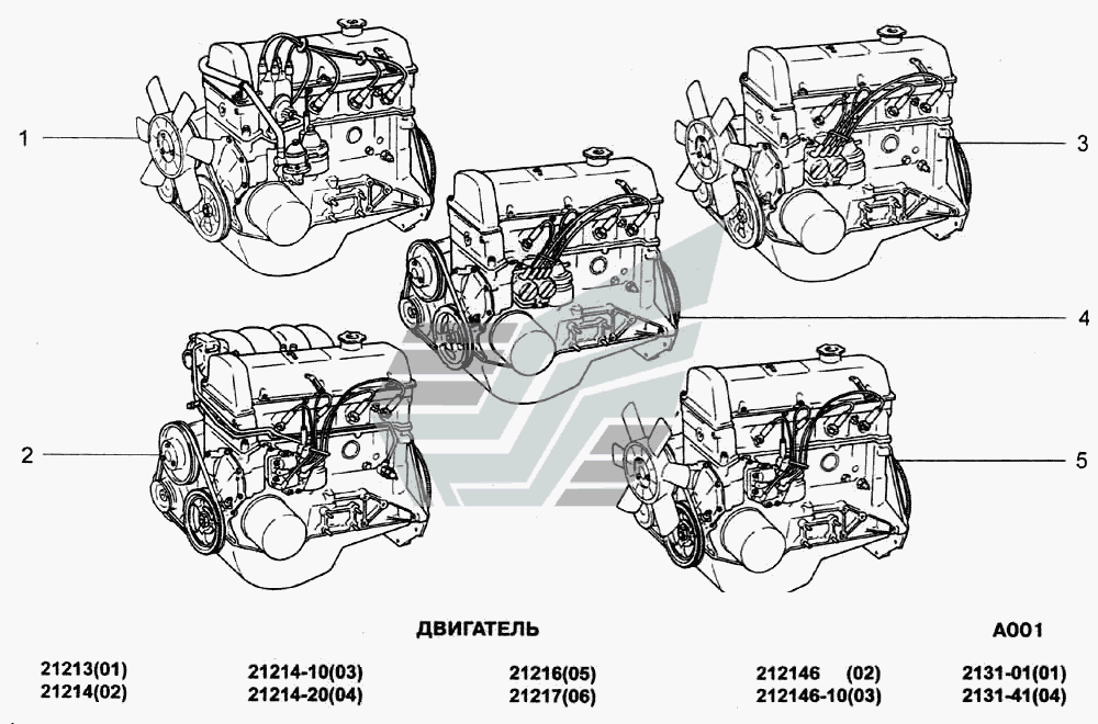 Как снять двигатель ваз 21213 Двигатель ВАЗ-21213-214i (NIVA) (Чертеж № 59: список деталей, стоимость запчасте