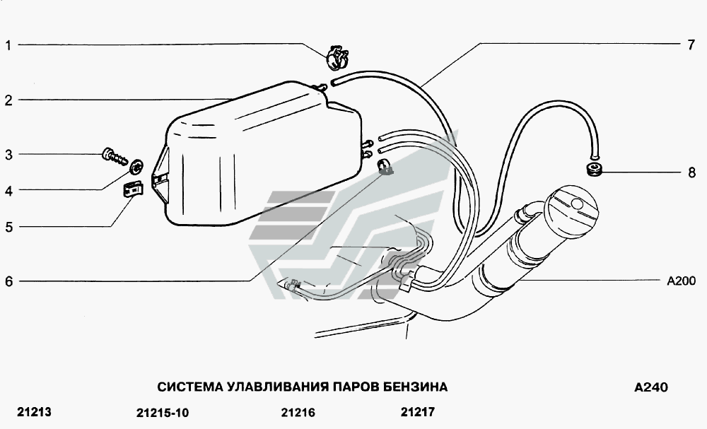 Система улавливания паров бензина калина 1 схема
