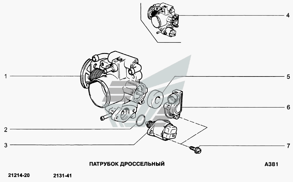Схема датчика положения дроссельной заслонки ваз Патрубок дросельный ВАЗ-21213-214i (NIVA) (Чертеж № 118: список деталей, стоимос