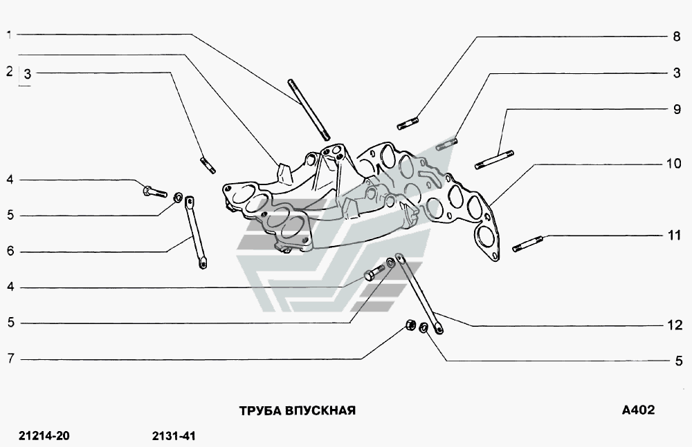 ТРУБА ВПУСКНАЯ ВАЗ 2112 артикул на схеме - ☛ atl24.ru