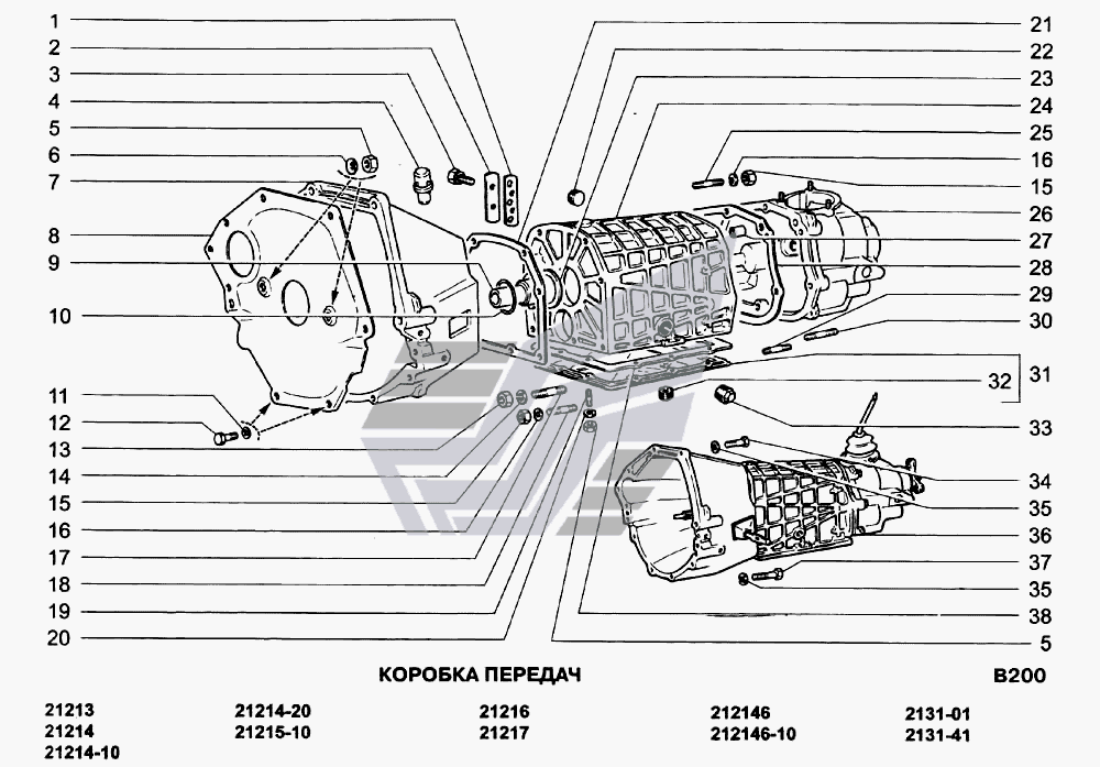 Коробка передач нива 21214 схема