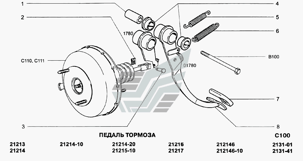 Схема тормозов 21214