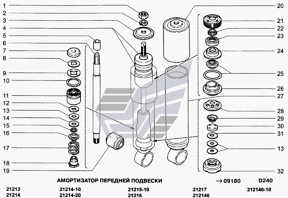 Амортизатор задний 2101 схема