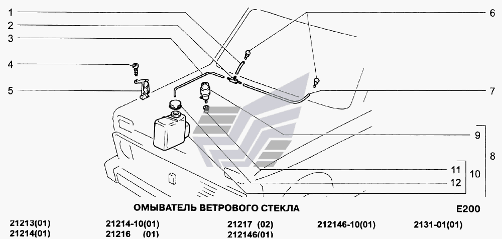Схема омывателя заднего стекла нива 21213