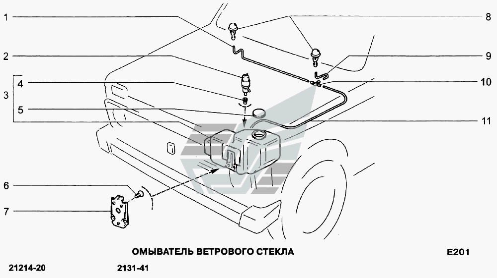 Схема омывателя заднего стекла нива 21213