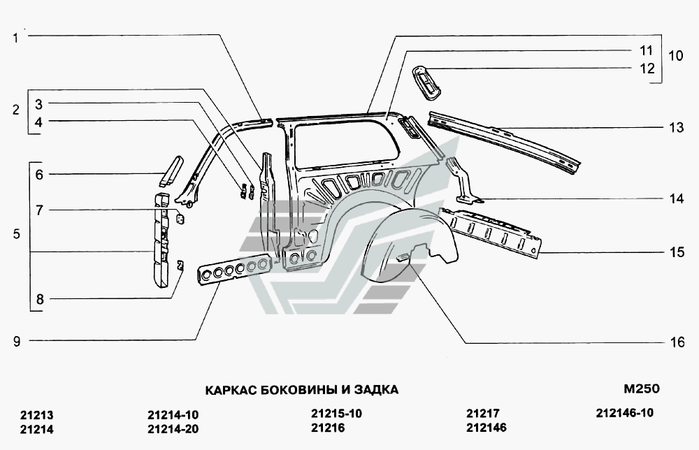 Кузов ваз 21213 схема