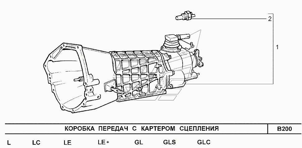 Схема коробки передач нива