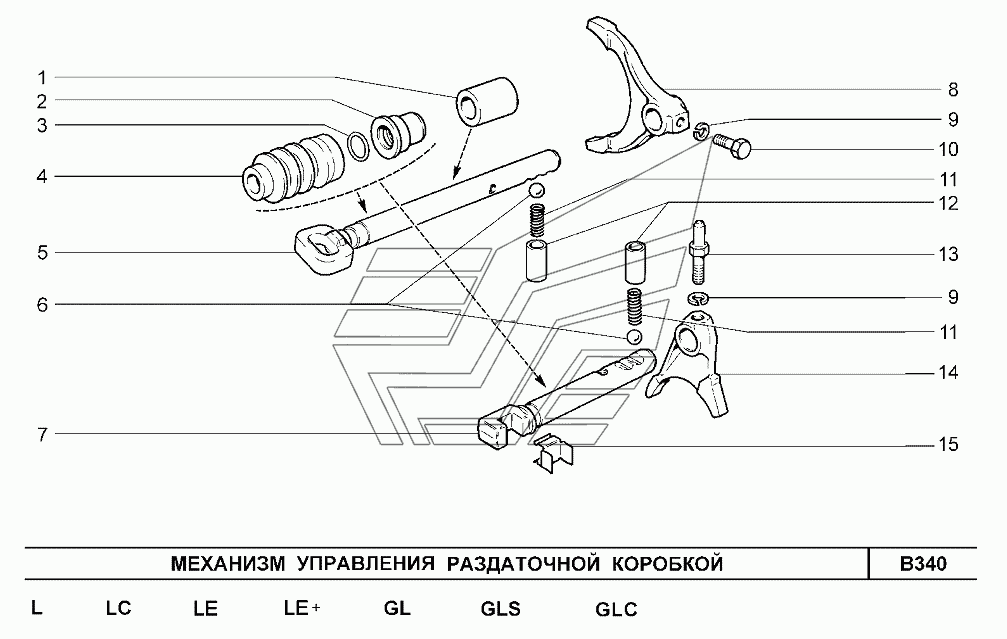 Схема переключения раздатки нива