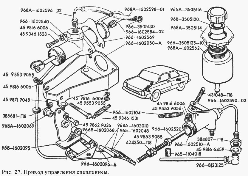 Коробка передач заз 968 схема