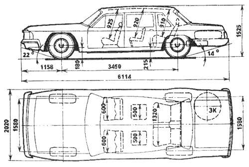 Чертеж ГАЗ 14