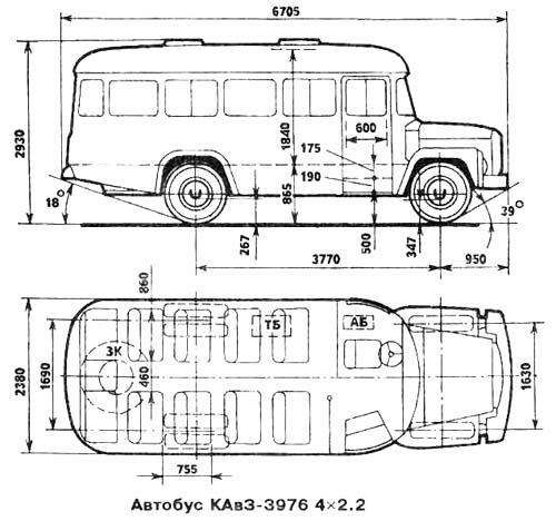 Чертеж КАвЗ-685 и КАвЗ-3976 Чертеж КАвЗ-685 и КАвЗ-3976