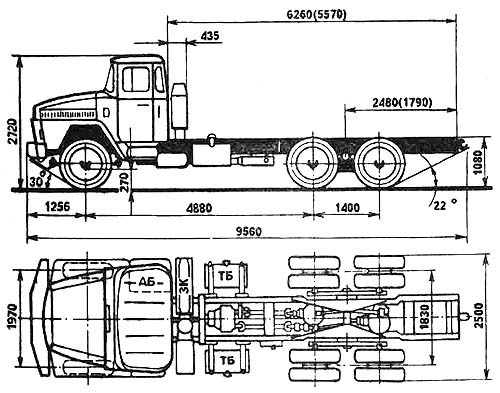 Чертеж КрАЗ-250